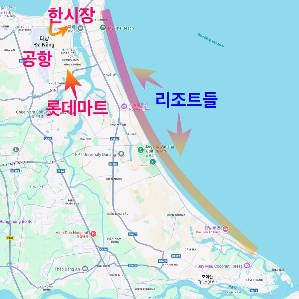 베트남 다낭 지도 {caption: 베트남 다낭 지도}