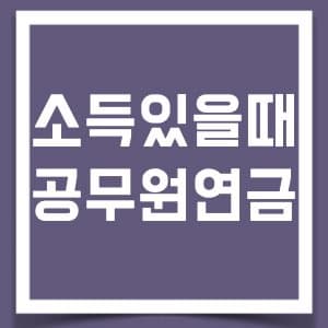 공무원 연금이 감액되는 경우에 대해 - 소득발생 시