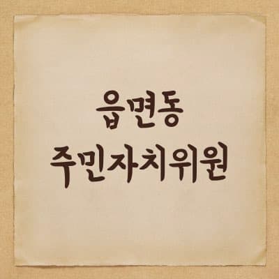 읍면동 주민자치(위원)회에 대해