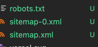 sitemap_nextjs {caption: 사이트맵 생성 완료}